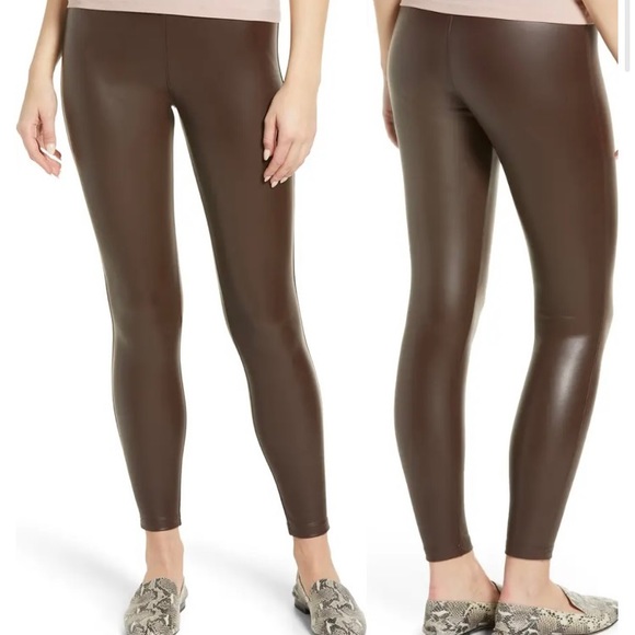 Pants - Chocolate Brown Faux Leather Leggings